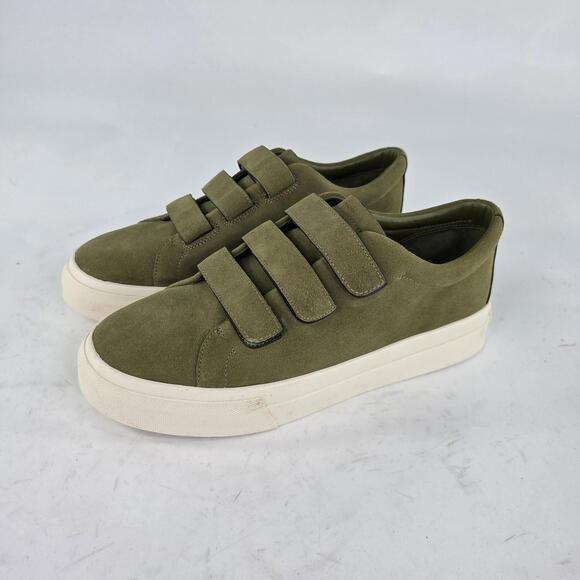 Vince Sunnyside Shoes Womens Size 10 Green Suede Strap Casual Low Top Sneakers - Picture 7 of 10